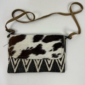 Myra Bag Black and White Cowhide Crossbody